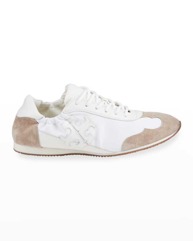 Tory Bicolor Mixed Leather Trainer Sneakers